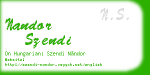 nandor szendi business card